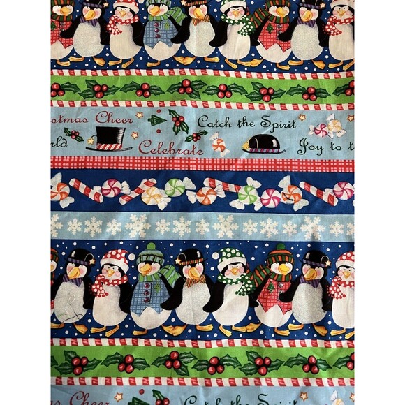 4 Pieces Christmas Holiday Fabric -Fun Reindeer & Snowmen - Various Lengths - Picture 5 of 7